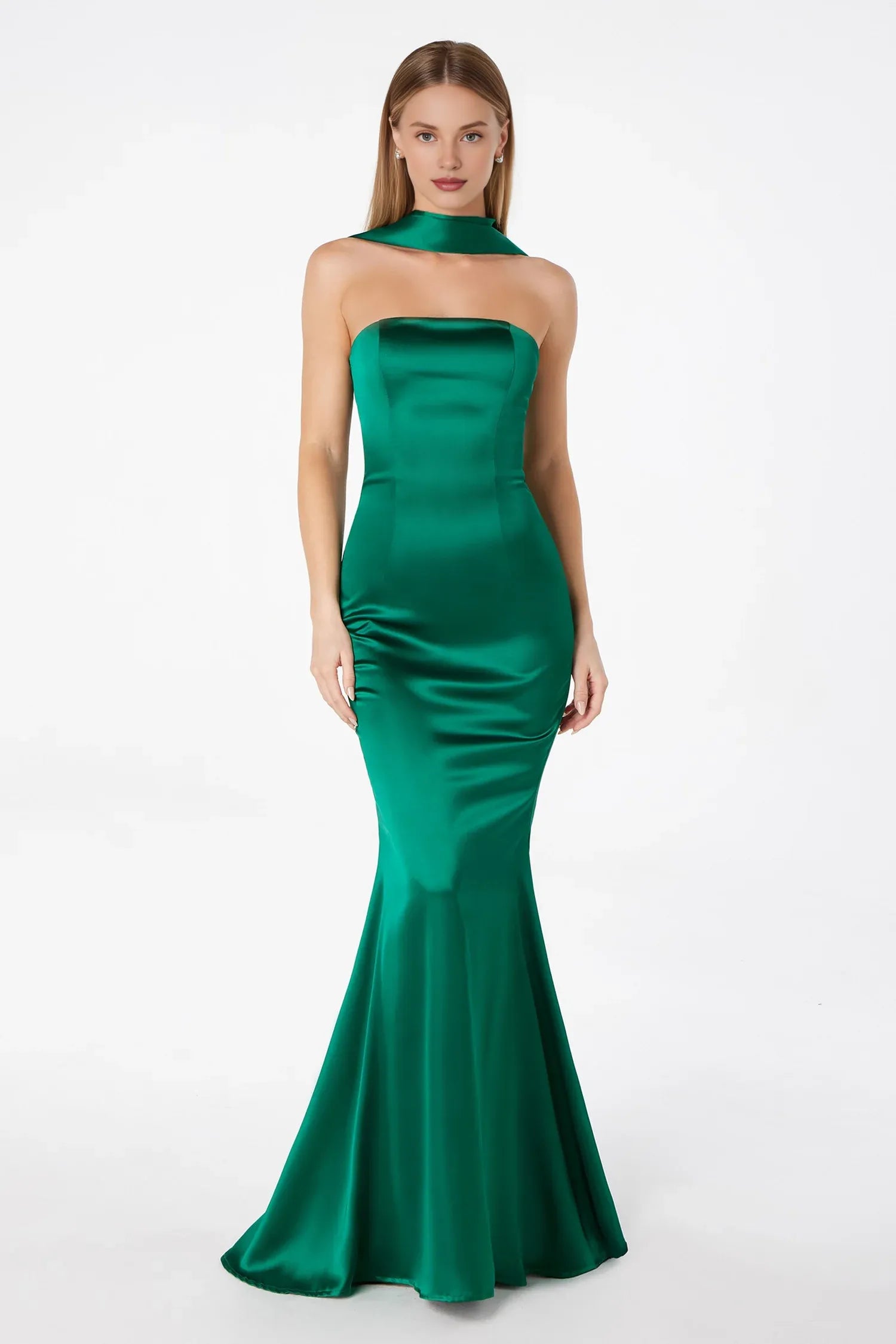 Trendy Mermaid/Trumpet Strapless Neck Sleeveless Zipper Up Floor-Length Prom Dress